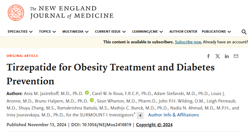 SURMOUNT-1 Trial: Tirzepatide Resulted in Sustained Weight Loss And 99% Diabetes-free during 3 Years
